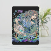 Aquarius Zodiac uitnodiging (Staand voorkant)