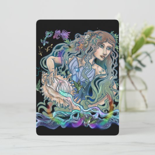 Aquarius Zodiac uitnodiging (Staand voorkant)