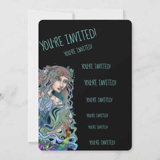 Aquarius Zodiac uitnodiging (Achterkant)