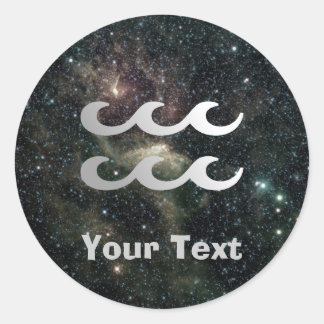 Aquarius Zodiac Universum Naam Gift Label Bookplat
