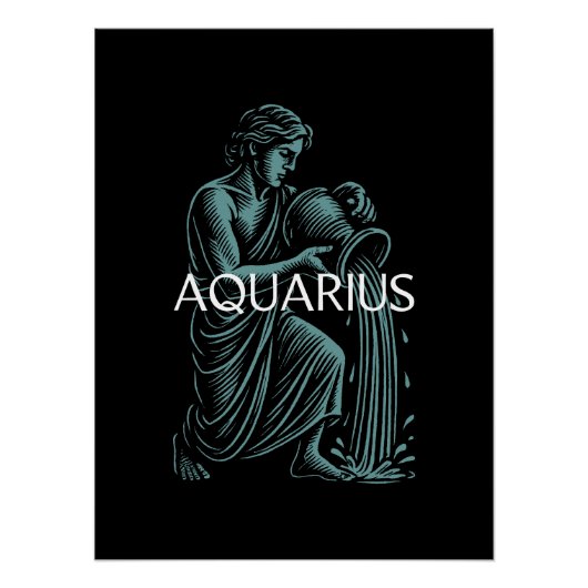 Aquarius Zodiac – Vintage Water Bearer Perfect Poster (Voorkant)