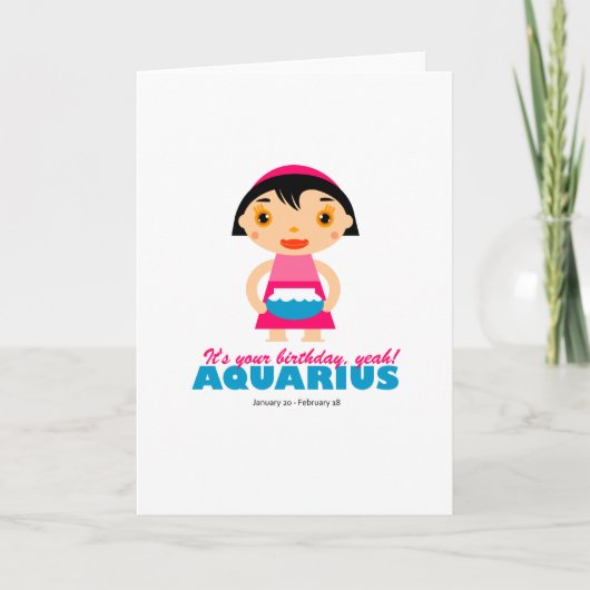 Aquarius Zodiac voor kinderen Kaart (Voorkant)