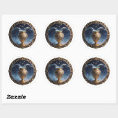 Aquarius Zodiac Water Bearer Ronde Sticker (Vel)