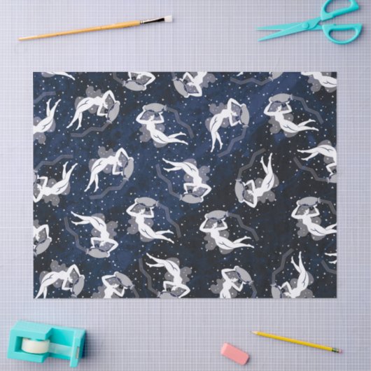 Aquarius Zodiac Water Bearing Cosmic Woman Tissuepapier (Craft)