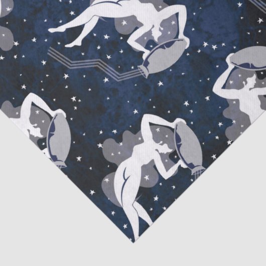 Aquarius Zodiac Water Bearing Cosmic Woman Tissuepapier (Detail)