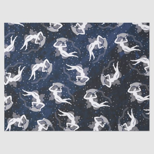 Aquarius Zodiac Water Bearing Cosmic Woman Tissuepapier (Voorkant)