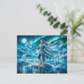 Aquarius Zodiac with Moonlit Water Mage and Celest Briefkaart (Staand voorkant)