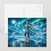 Aquarius Zodiac with Moonlit Water Mage and Celest Briefkaart (Voorkant / Achterkant)
