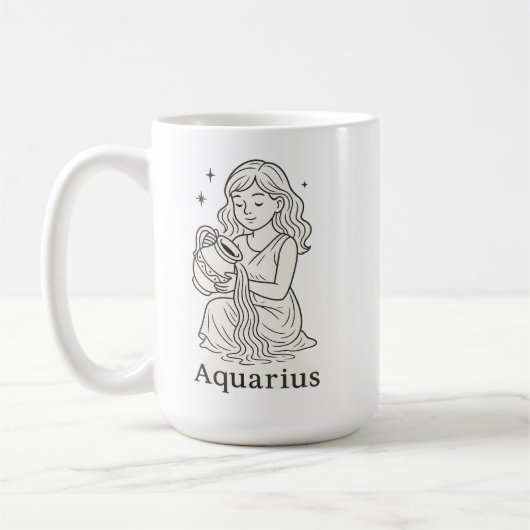 Aquarius Zodiac Woman Koffiemok (Links)