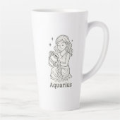 Aquarius Zodiac Woman Latte Mok (Rechts)