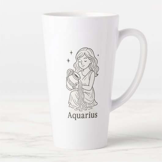 Aquarius Zodiac Woman  Latte Mok (Rechts)