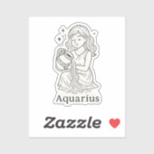 Aquarius Zodiac Woman Sticker (Vel)