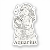 Aquarius Zodiac Woman Sticker (Voorkant)