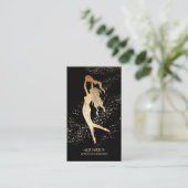 *~* AQUARIUS Zodiastrology Reading Gold Black Visitekaartje (Staand voorkant)