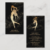 *~* AQUARIUS Zodiastrology Reading Gold Black Visitekaartje (Voorkant / Achterkant)