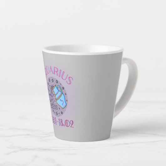 Aquarius, zodiazoolbord latte mok (Rechterhoek)