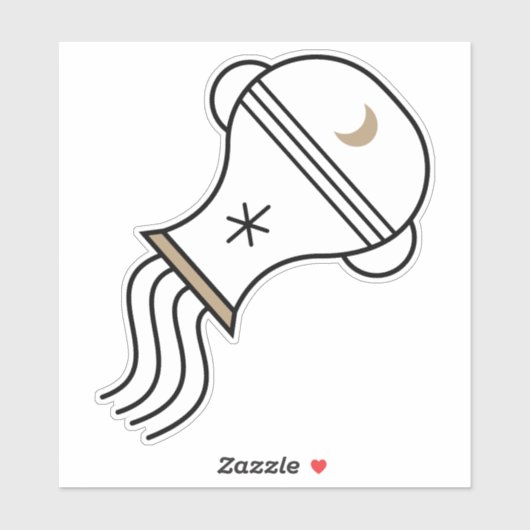 Aquarius zwart astrologisch symbool sticker (Vel)