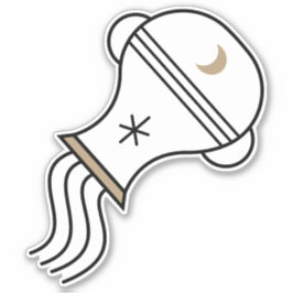 Aquarius zwart astrologisch symbool sticker