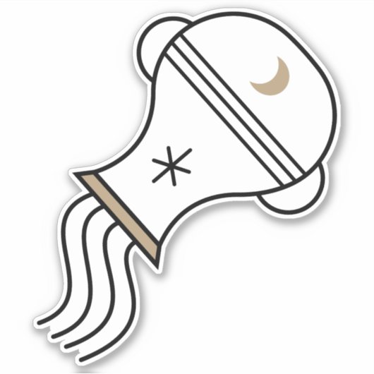 Aquarius zwart astrologisch symbool sticker (Voorkant)