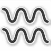 Aquarius zwart astrologisch symbool sticker (Voorkant)