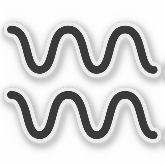 Aquarius zwart astrologisch symbool sticker (Voorkant)