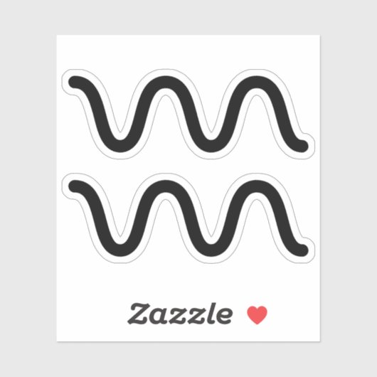 Aquarius zwart astrologisch symbool sticker (Vel)