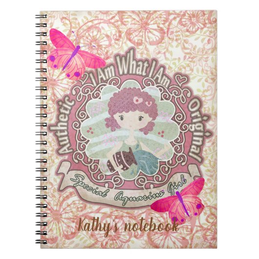 Aquariusborden. Gepersonaliseerd. notitieboek (Voorkant)