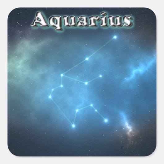 Aquariusconstellatie Vierkante Sticker (Voorkant)