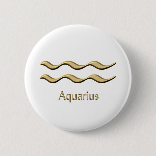 Aquariussymbool Ronde Button 5,7 Cm (Voorkant)