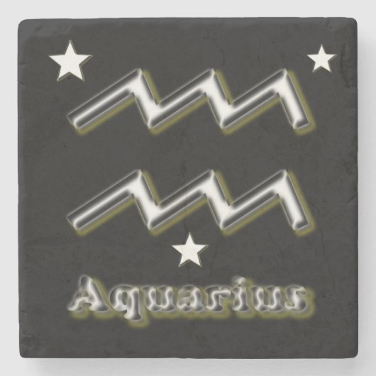 Aquariussymbool Stenen Onderzetter (Voorkant)