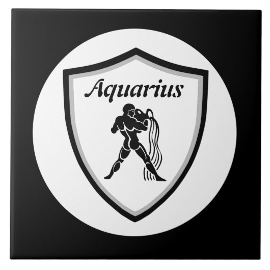 Aquariussymbool Tegeltje (Voorkant)