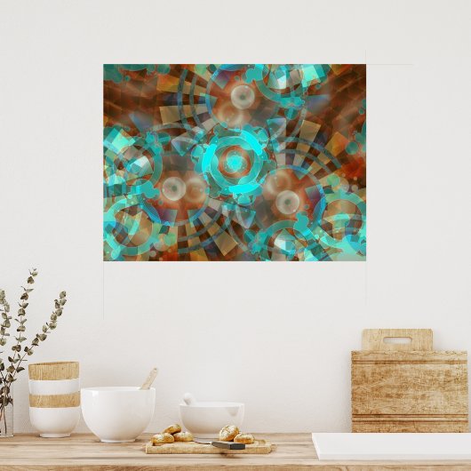 AquaRustia Abstract Poster (Keuken)