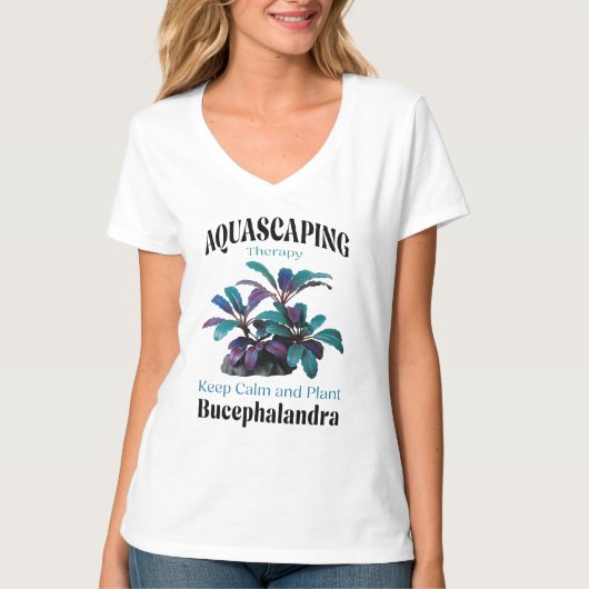 Aquascaping Therapy – Keep Calm and Plant Bucephal T-shirt (Voorkant)