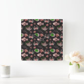 Aquatic animals pattern | ocean underwater life 12 vierkante klok (Huis)