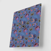 Aquatic animals pattern | ocean underwater life 13 vierkante klok (Hoek)