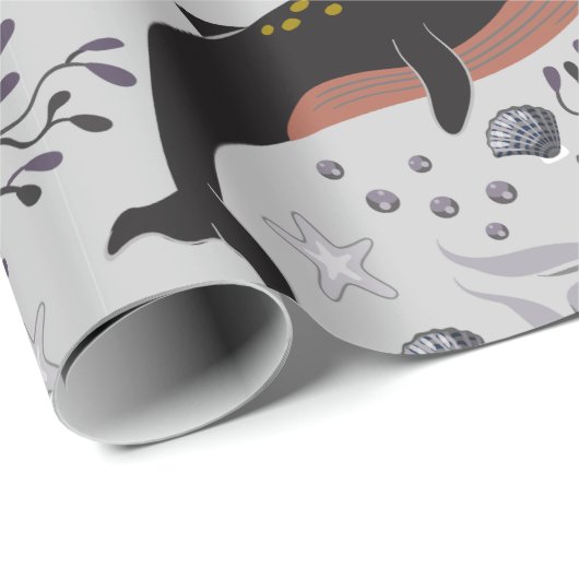 Aquatic animals pattern | ocean underwater life 22 cadeaupapier (Rol Hoek)