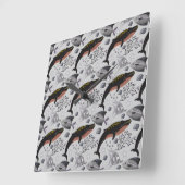 Aquatic animals pattern | ocean underwater life 22 vierkante klok (Hoek)