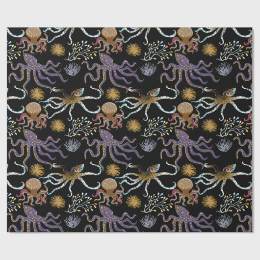 Aquatic animals pattern | ocean underwater life 29 cadeaupapier (Vlak)