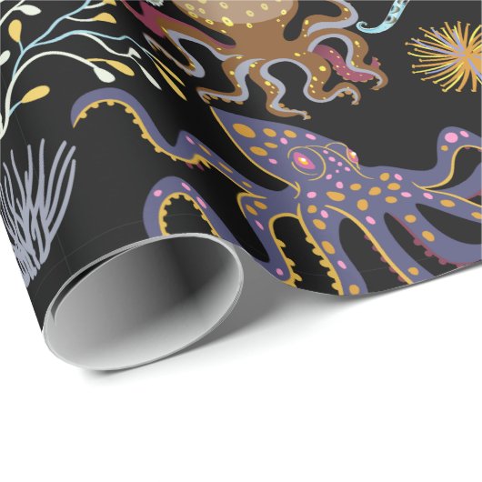 Aquatic animals pattern | ocean underwater life 29 cadeaupapier (Rol Hoek)