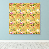 Aquatic animals pattern | ocean underwater life 31 canvas afdruk (Insitu (Houten vloer))