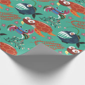 Aquatic animals pattern | ocean underwater life 33 cadeaupapier (Hoek)