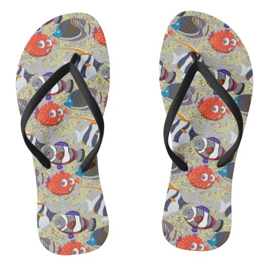 Aquatic animals pattern | ocean underwater life 40 teenslippers (Voetbed)
