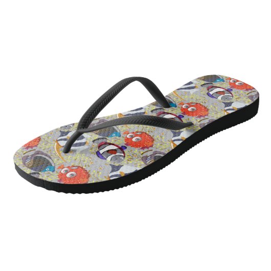 Aquatic animals pattern | ocean underwater life 40 teenslippers (Schuin)