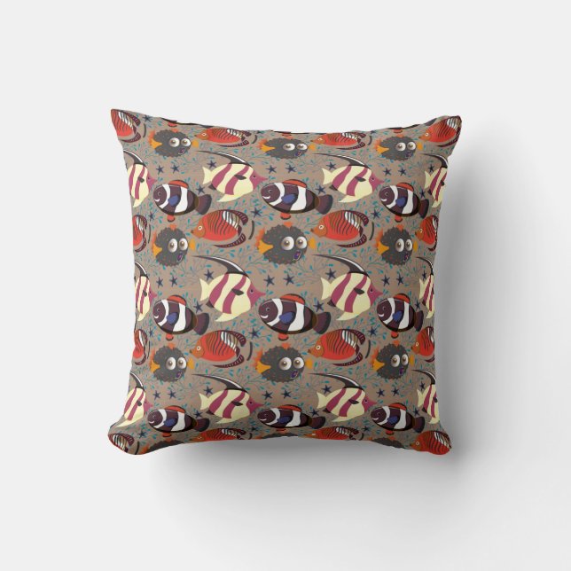Aquatic animals pattern | ocean underwater life 41 kussen (Voorkant)