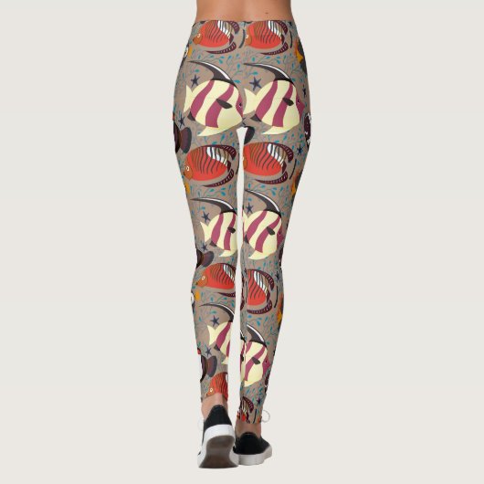 Aquatic animals pattern | ocean underwater life 41 leggings (Achterkant)