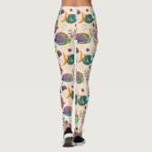 Aquatic animals pattern | ocean underwater life 5 leggings (Achterkant)