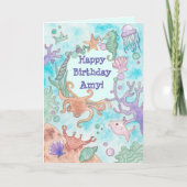 Aquatic Birthday Card Kaart (Voorkant)