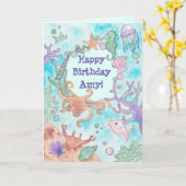 Aquatic Birthday Card Kaart (Gele Bloem)