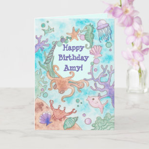 Aquatic Birthday Card Kaart