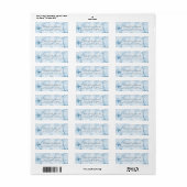 Aquatic Blauw Grijs Marmer Retouradres Labels (Full Sheet)